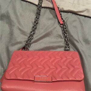 Radley Pink/Coral Crossbody Bag with Chain Strap